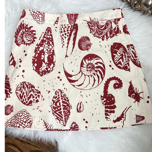 Rebecca Taylor Sea Shore Red Clay Combo Mini Skirt | Size 12 NEW - Picture 3 of 8